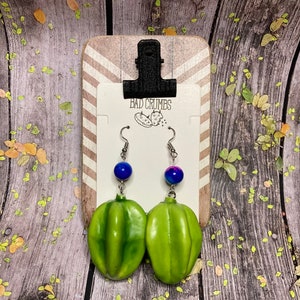 Dangling Carambola aka Starfruit Earrings