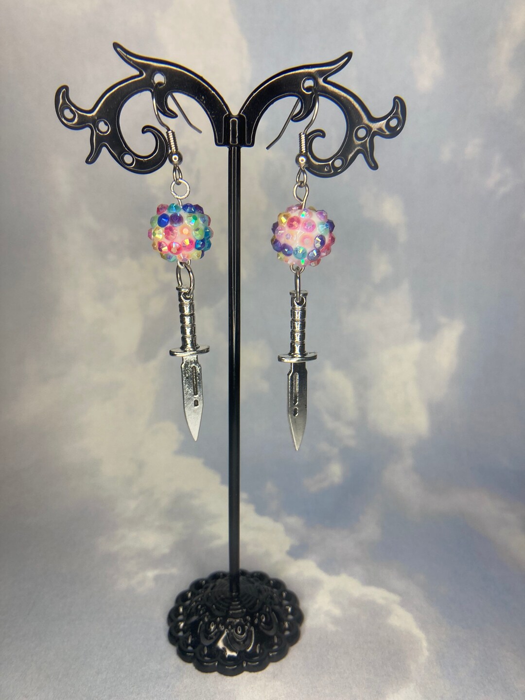 Lot De 20 Perles Rondelles 10mm Argenté Avec Strass Arc-en-Ciel - Neuf SAVMER