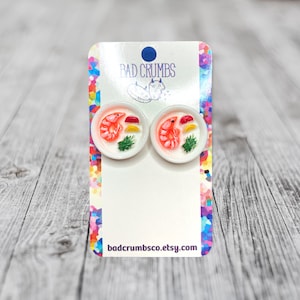 Cute Little Shrimp Bowl Stud Earrings