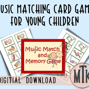 Le jeu de cartes d'association de musique pour débutants imprimable est amusant pour les jeunes étudiants en piano