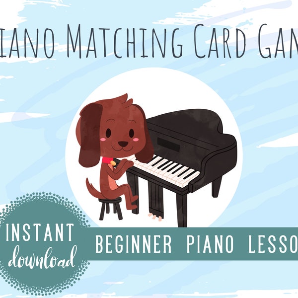 Fun Beginner Piano Matching Card Game Printable