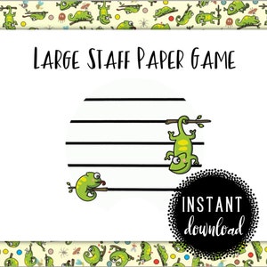 Leuk Chameleon groot personeel papierspel voor kinderen | Piano afdrukbaar