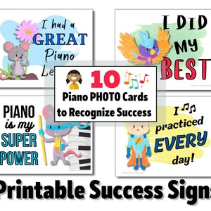 Sinal de marco da aula de piano - Adereço de foto de conquista - Sucesso na prática de piano para impressão - Prêmio de realização - Reconhecer prêmio de estudante estrela