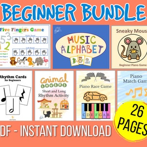 Fun Piano Lesson Activities &  Beginner Matching Card Games to Help Parents and Teachers of Young Children Teach Piano