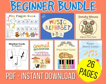 Fun Piano Lesson Activities &  Beginner Matching Card Games to Help Parents and Teachers of Young Children Teach Piano