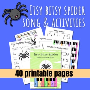 Music Note Spider Itsy Bitsy Spider Piano Music, Activities & Games for Preschool ...