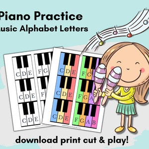 Les lettres de l'alphabet musical pour la pratique du piano sont merveilleuses pour les débutants | Téléchargement instantané imprimable de piano