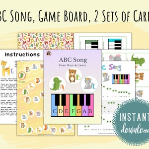 ABC Song Piano Printable With Alphabet Letters for Preschool Learning ...