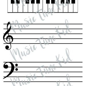 Piano Practice Keyboards and Music Staff Printable for Teaching Hand Positions - Etsy