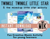 Twinkle Twinkle Little Star Piano Lesson Printable | Preschool Music Activity (Digital Download)