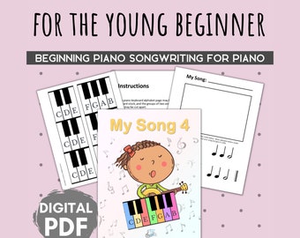 Beginner Piano Printable | Preschool Worksheets for Fun Piano Lessons | Digital Download