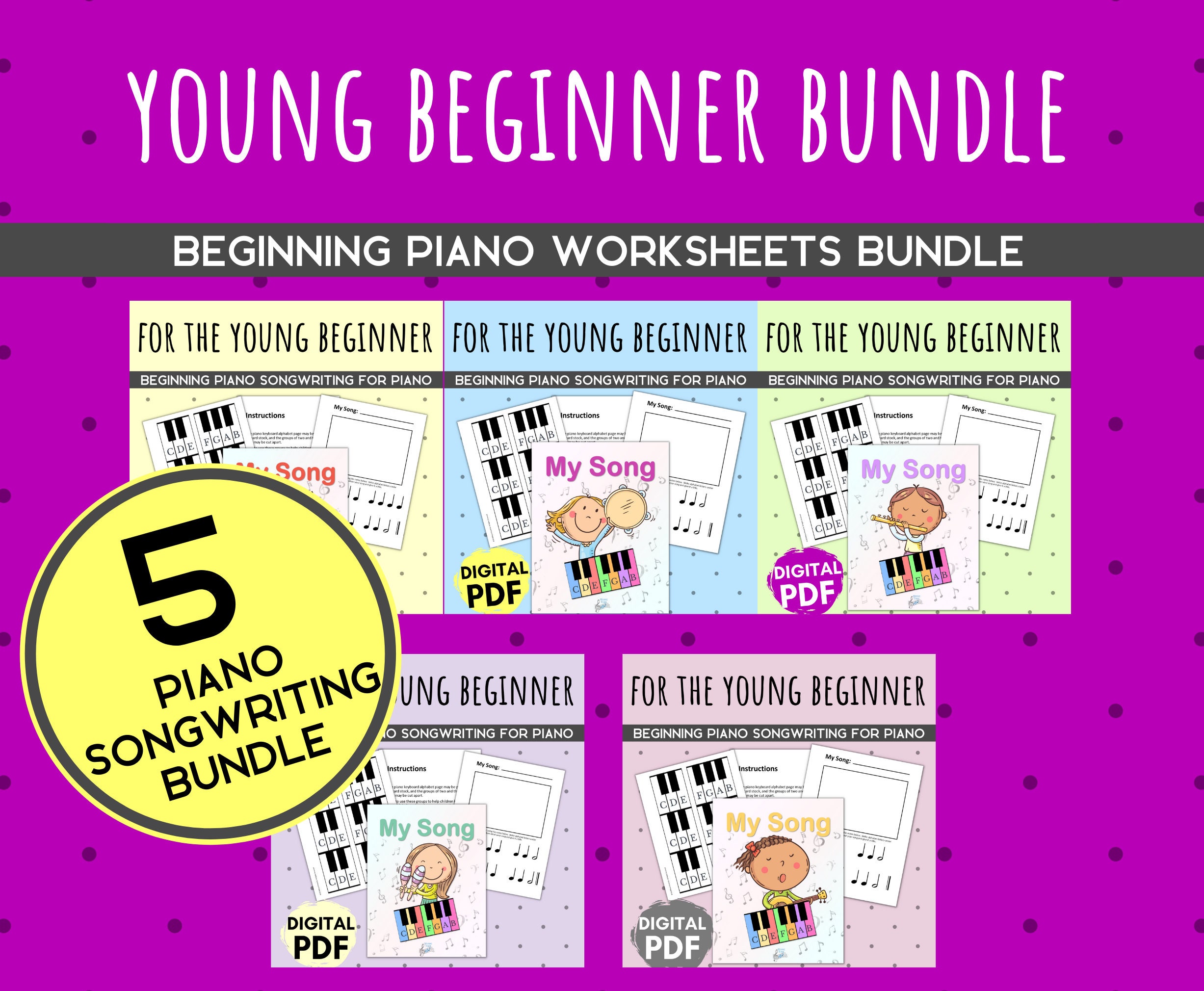 Piano Printables For Beginner Piano Lessons BUNDLE Creative Etsy Piano Printables For Beginner Piano Lessons BUNDLE Creative Etsy