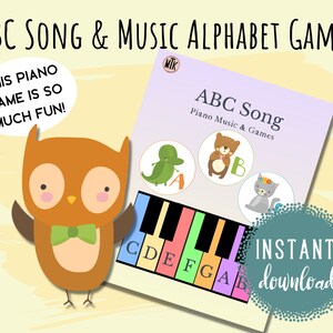 幼児向けアルファベット文字付き ABC ソング ピアノ プリント