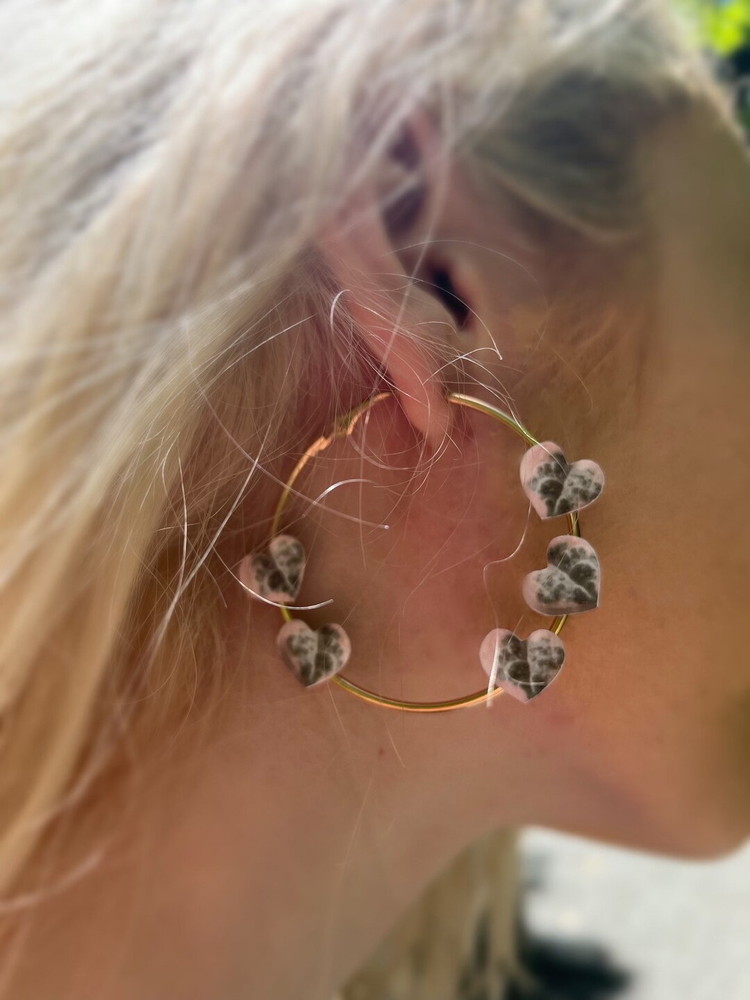 Variegated String of Hearts trellis Hoops Etsy