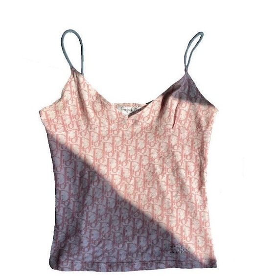 dior pink monogram cami top