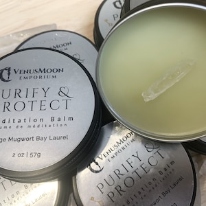 MEDITATION BALM: Purify & Protect || Meditation Balm || White Sage, Mugwort and Bay Laurel