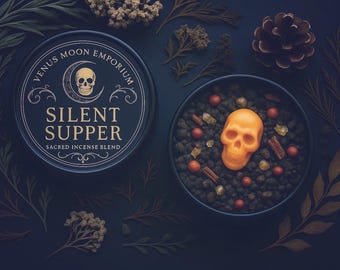 Samhain Silent Supper rökelseblandning: Halloween-förfäderoffer med skallevaxsmälta