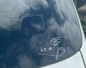 BTS Love Yourself Flower Decal/ BTS Army/ White Decal/ Car Window, Yeti, Laptops, Locker, iPad