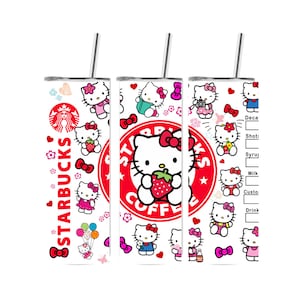 Kitty Kawaii/ Sublimation/ Sublimation tumblers/ Coffee/Tumblers/ Gifts/ pink/ Conchas/yellow/gift