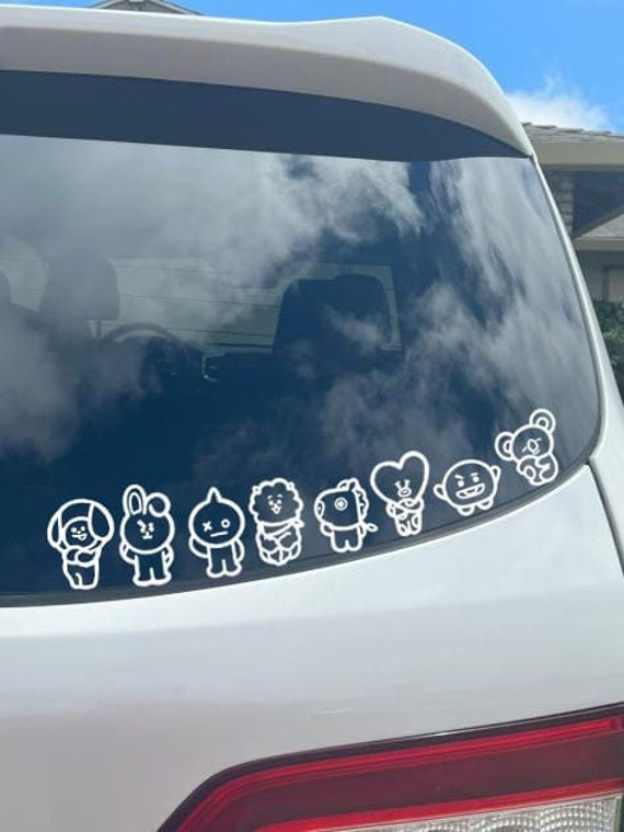 BT21 Decal BTS White Decal Car Window Yeti Laptops Locker iPad