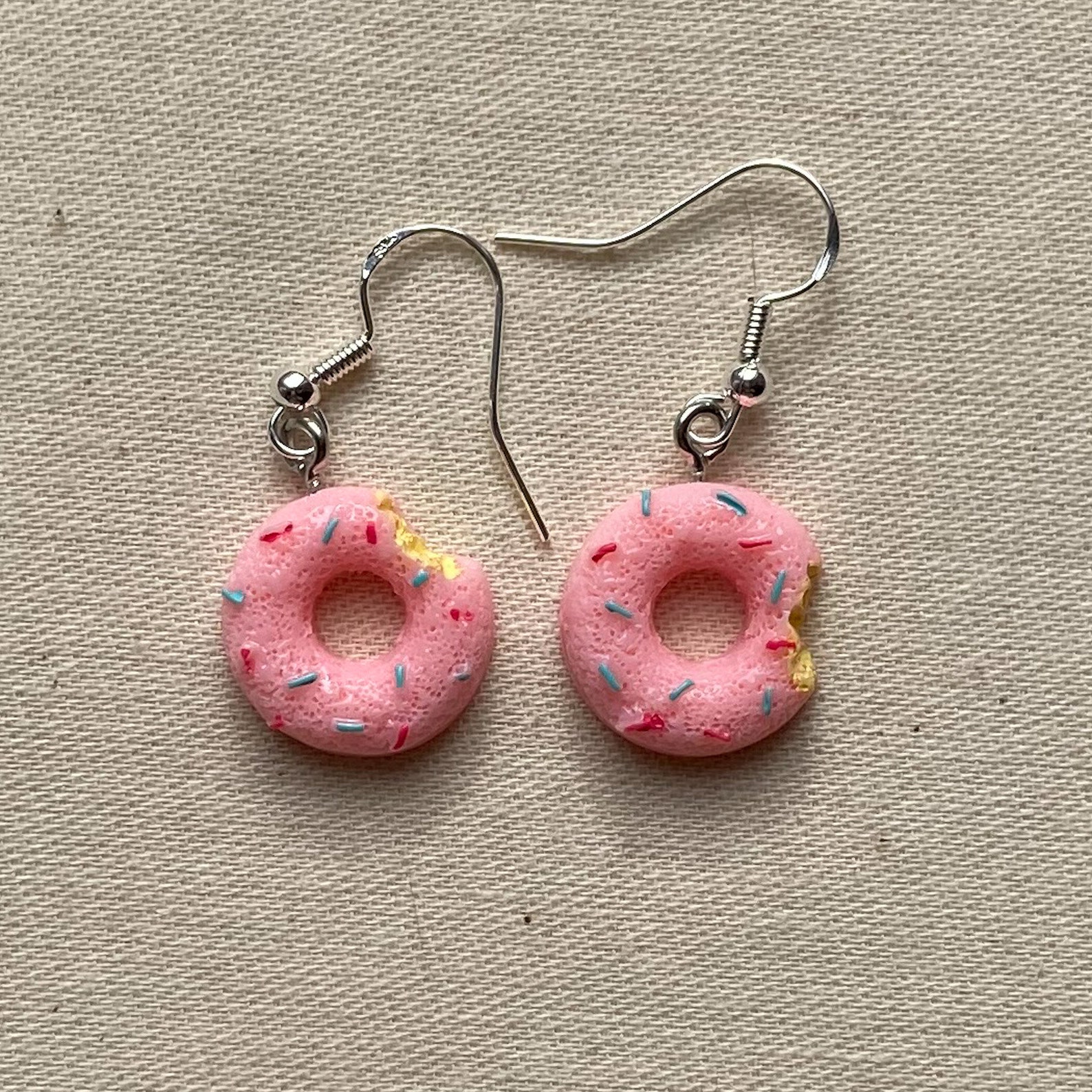 Pink donut earring Roze donut oorbellen Candy earrings Etsy