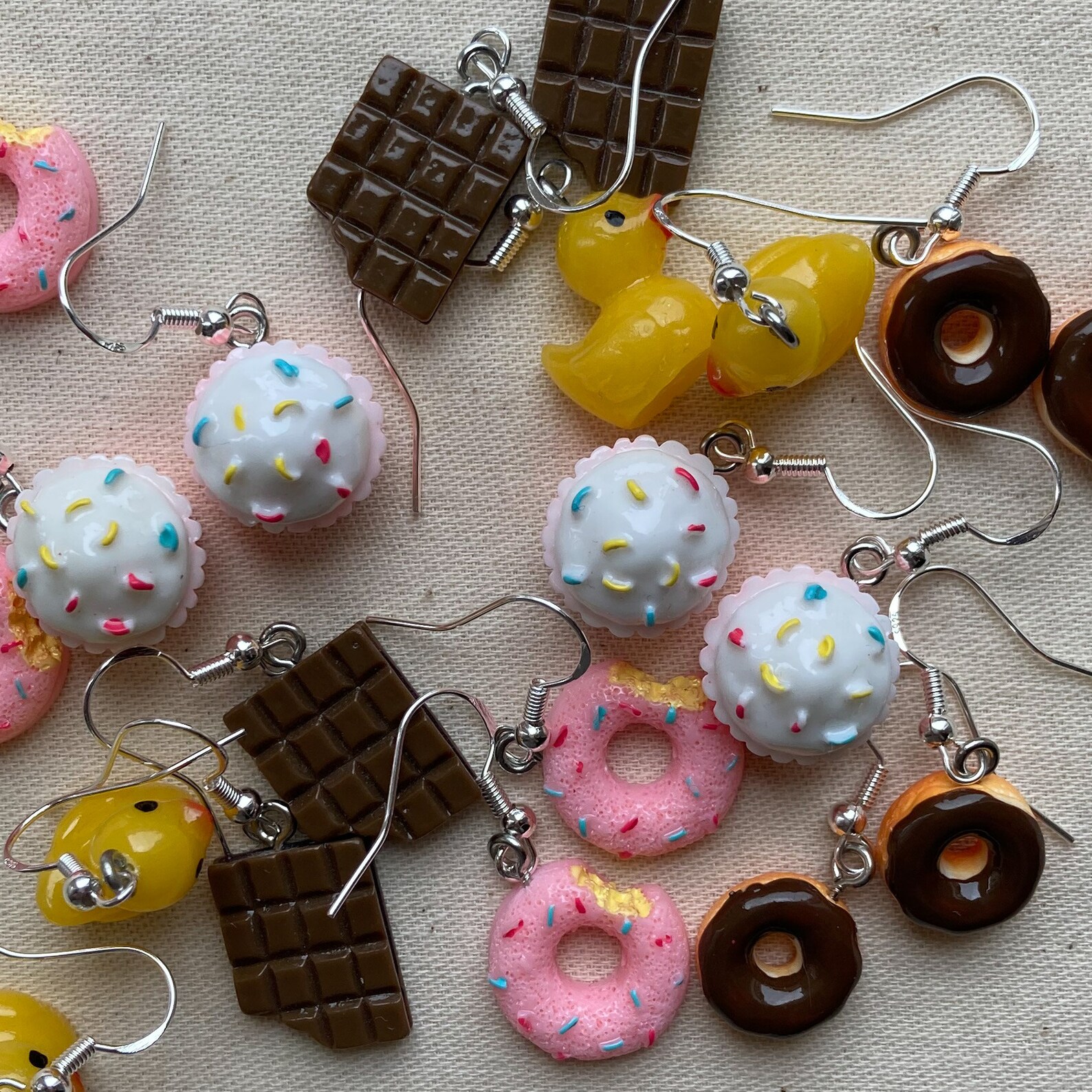 Pink donut earring Roze donut oorbellen Candy earrings Etsy