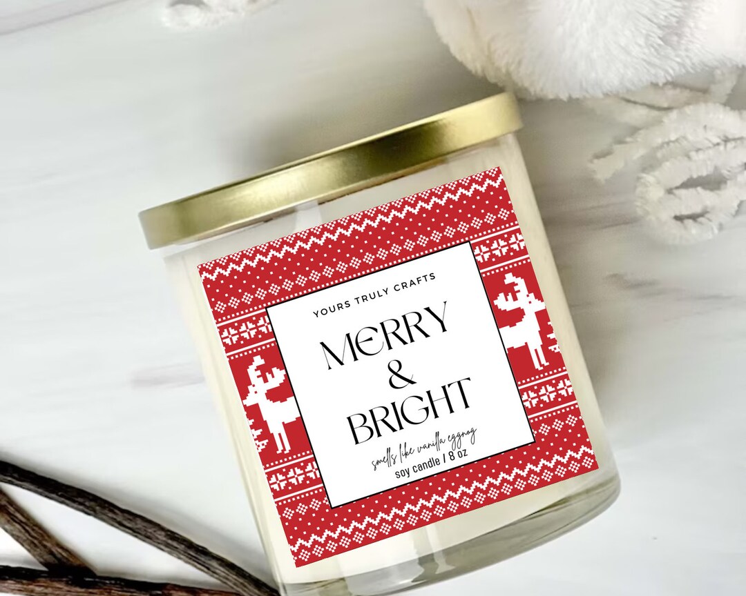 Merry and Bright Soy Candle Christmas Scented Soy Candle Etsy