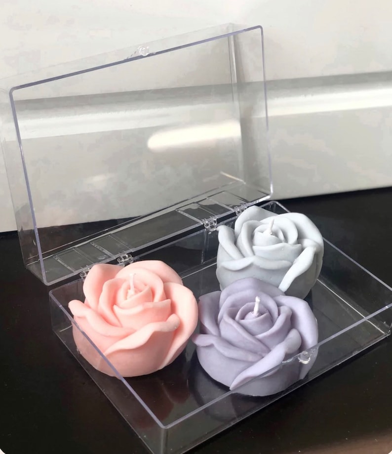 Rose Shape Candle Set Valentines Day Candle Unique Gift Etsy
