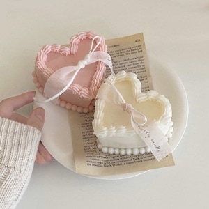 Coquette Cake Candle| Dessert Candle | Heart shape Cake | Strawberry Cake | Scented Candle | Birthday Candle |Anniversary Gift| Wedding Gift