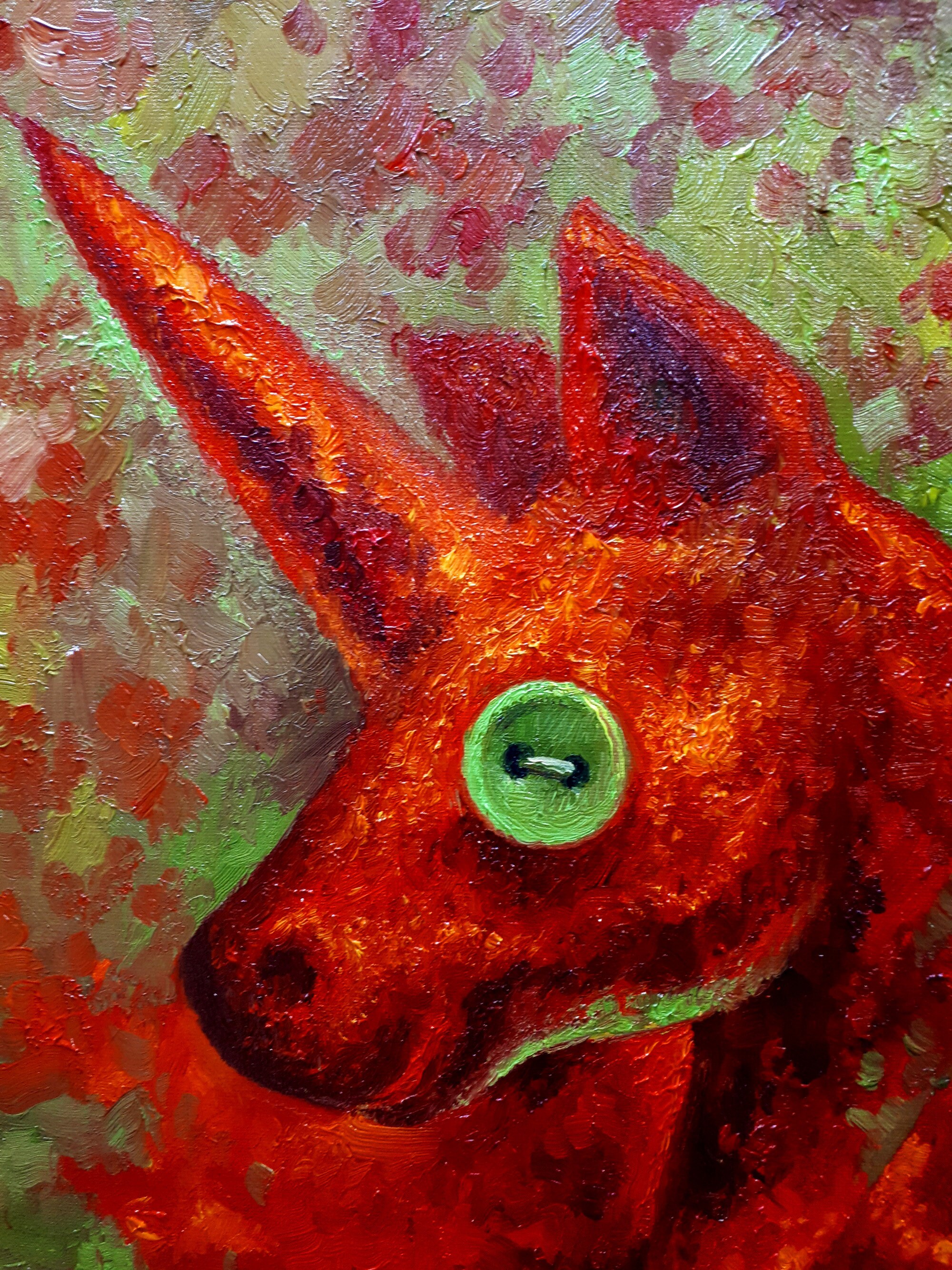 ユニコーン、オリジナル油絵、オリジナルキャンバスアート、ファイン