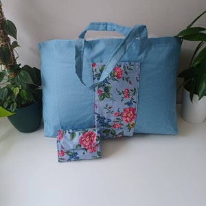 Folding fabric shopping bags large market bags recycled fabric market bag Mothers Day gift fabric grocery bag tote bags