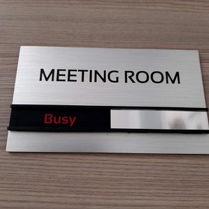 Can Be Moved Custom Busy - Available Meeting Room Door Sign, Door Plate ...