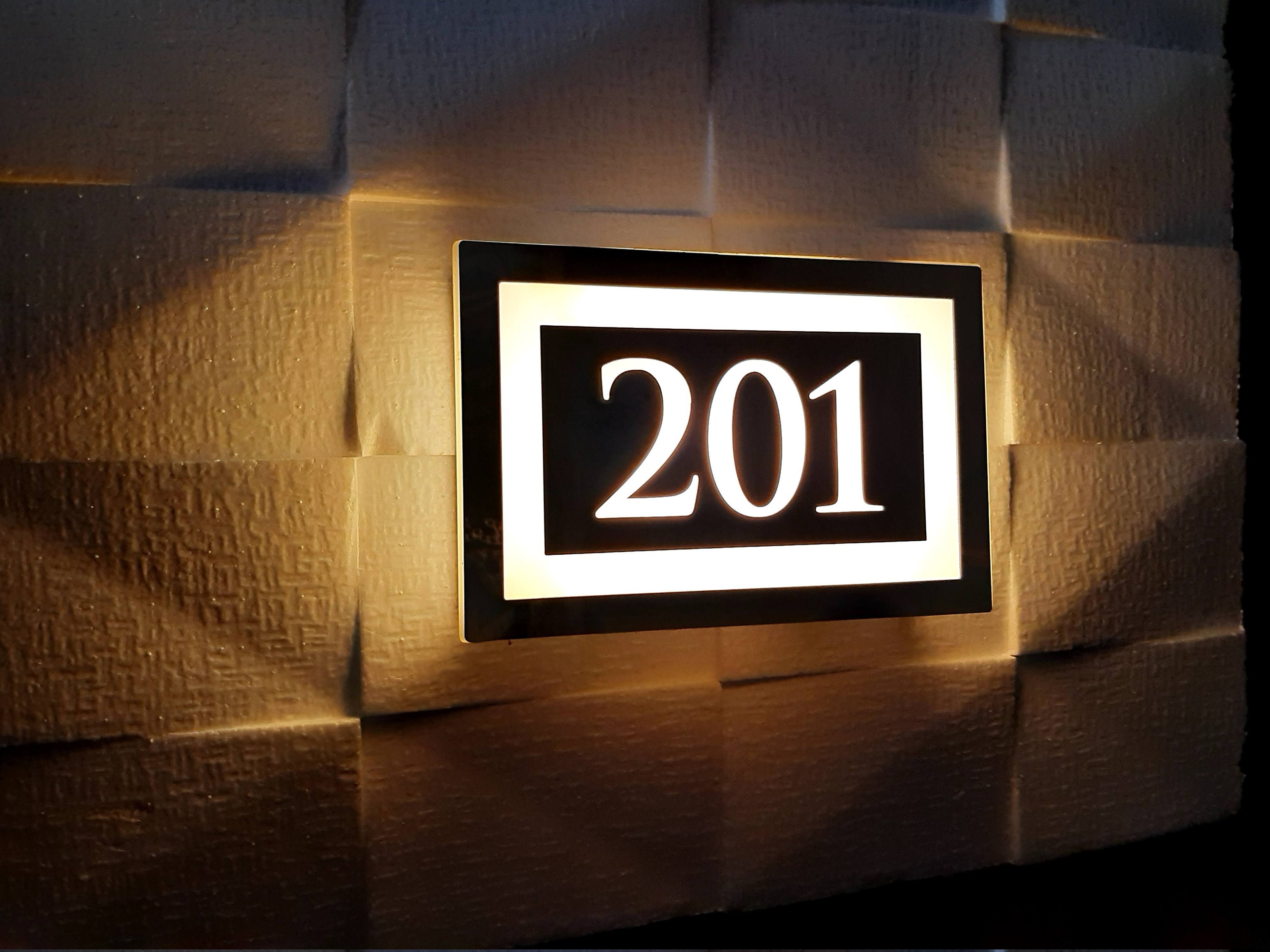 Can Be Customized Light Box Door Number Illuminated Door Etsy