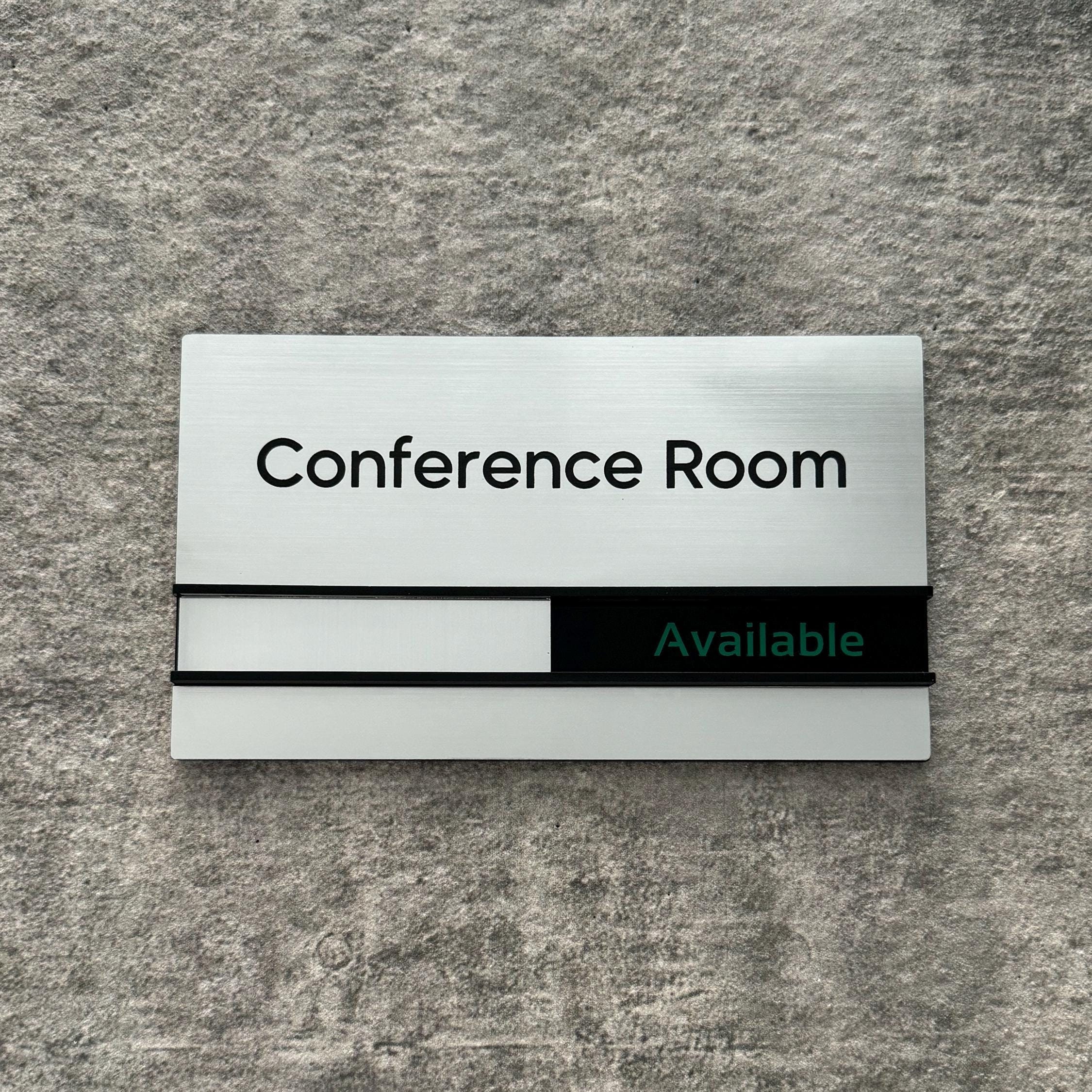 Sliding Sign Track Insert Door Sign Conference Room With Slider - Writable Whiteboard & Custom ...