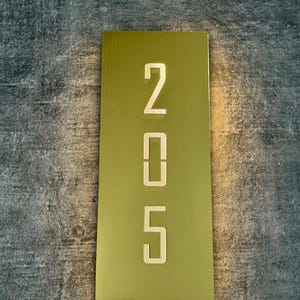 Illuminated LED Custom Gold Number Sign, Door Sign, Hotel Sign, Hotel ...