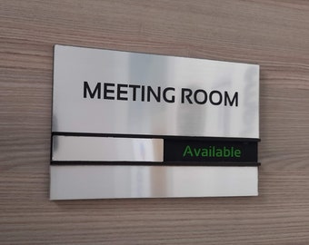 Can Be Moved Custom Busy - Available Meeting Room Door Sign, Door Plate, Directional Sign, Indoor Sign, Indoor Plate
