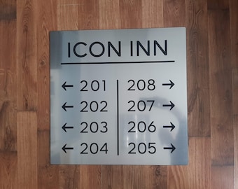 Custom Directional Sign, Wayfinding Sign, Hotel Sign - 16&quot;