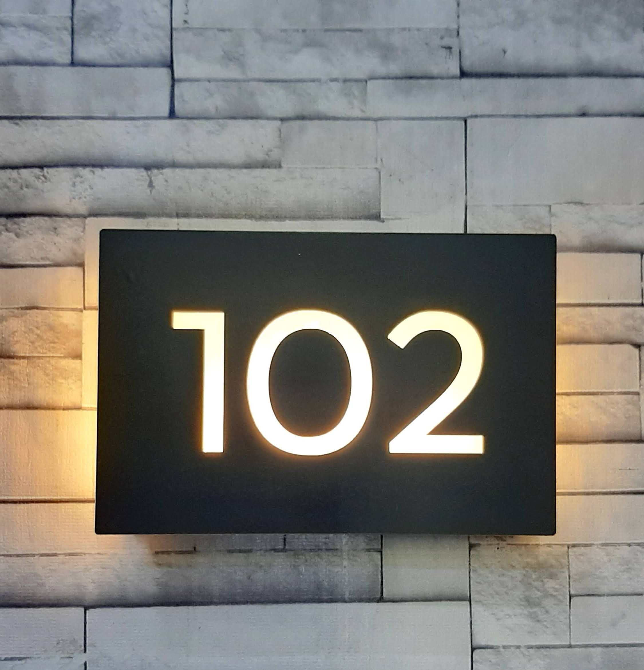 Can Be Customized Light Box Door Number Illuminated Door Etsy