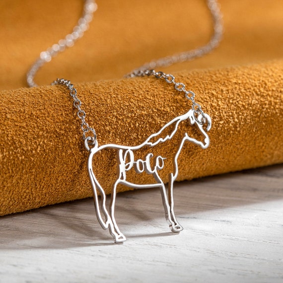 Personalized Name Horse Necklace Animal Memorial Necklace Sterling Silver Necklace Horse Riding christmas Gift Gift for Horse Lover Etsy Australia