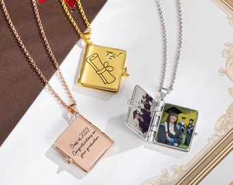 Collana Libro Con Albero Della Vita In Argento 925, Ciondolo Lettura Cristallo, Regalo Per Bibliotecari E Amanti Dei Libri