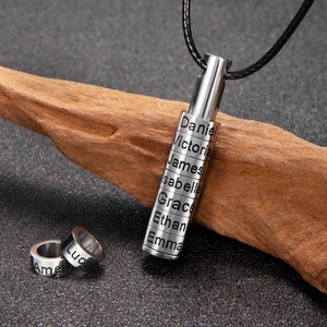 Collar de cuentas de nombre de familia personalizado para hombres, collar de cuentas de nombre personalizado, regalo para padre / hombres / padre / esposo / novio