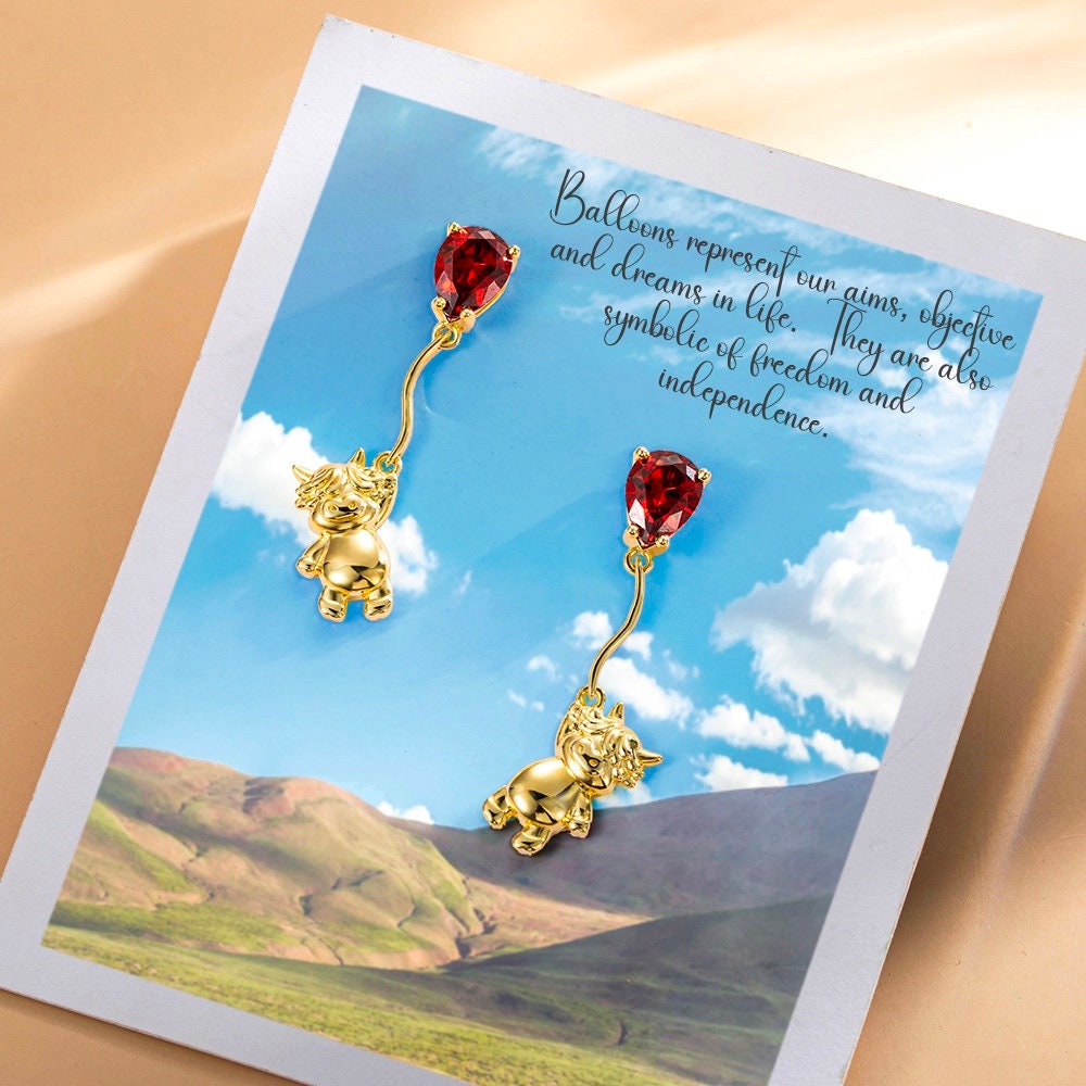 YAFEINI Highland Cow Ohrringe - Sterling Silber Hochlandrind Ohrstecker