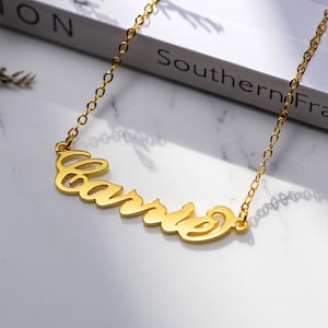 Nombre Collar Personalizado, Hecho a medida Collar de placa de identificación Dainty Sterling Silver Regalo para la novia de la madre