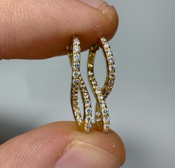 Diamond infinity hoop earrings deals