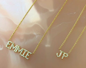 Diamond Name Necklace - Etsy