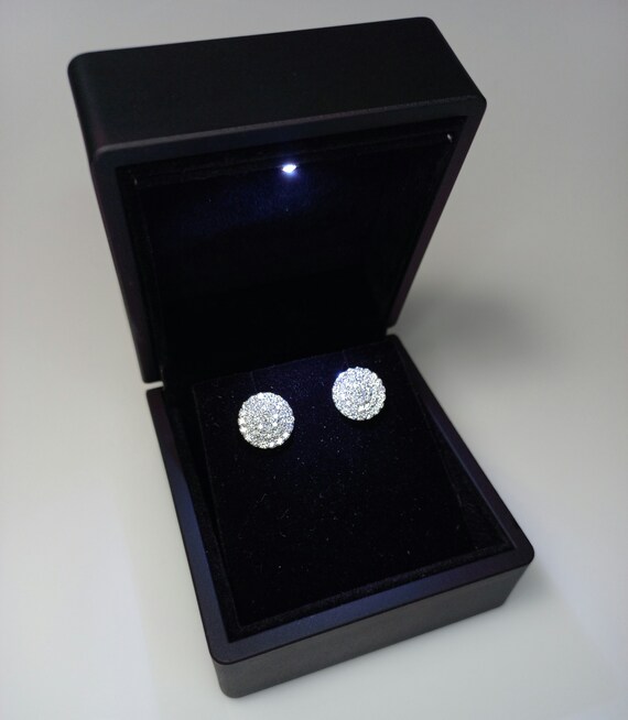 Pave diamond shop disc earrings