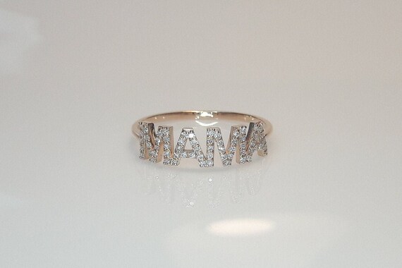 Diamond Mama Ring Diamond Mother Ring Mother s Day Ring 14K