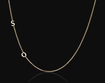 14K Gold Asymmetrical Multi Initial 