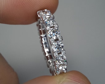 Big Diamond Eternity Band, 14K-18K Eternity Wedding Ring, 3.00ct 3.5mm Diamonds Eternity Ring, Genuine Diamond Eternity Band