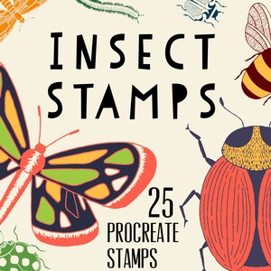 Procreate Bug Stamps – zestaw 25 pędzli z motywem owadów (do pobrania w wersji cyfrowej)